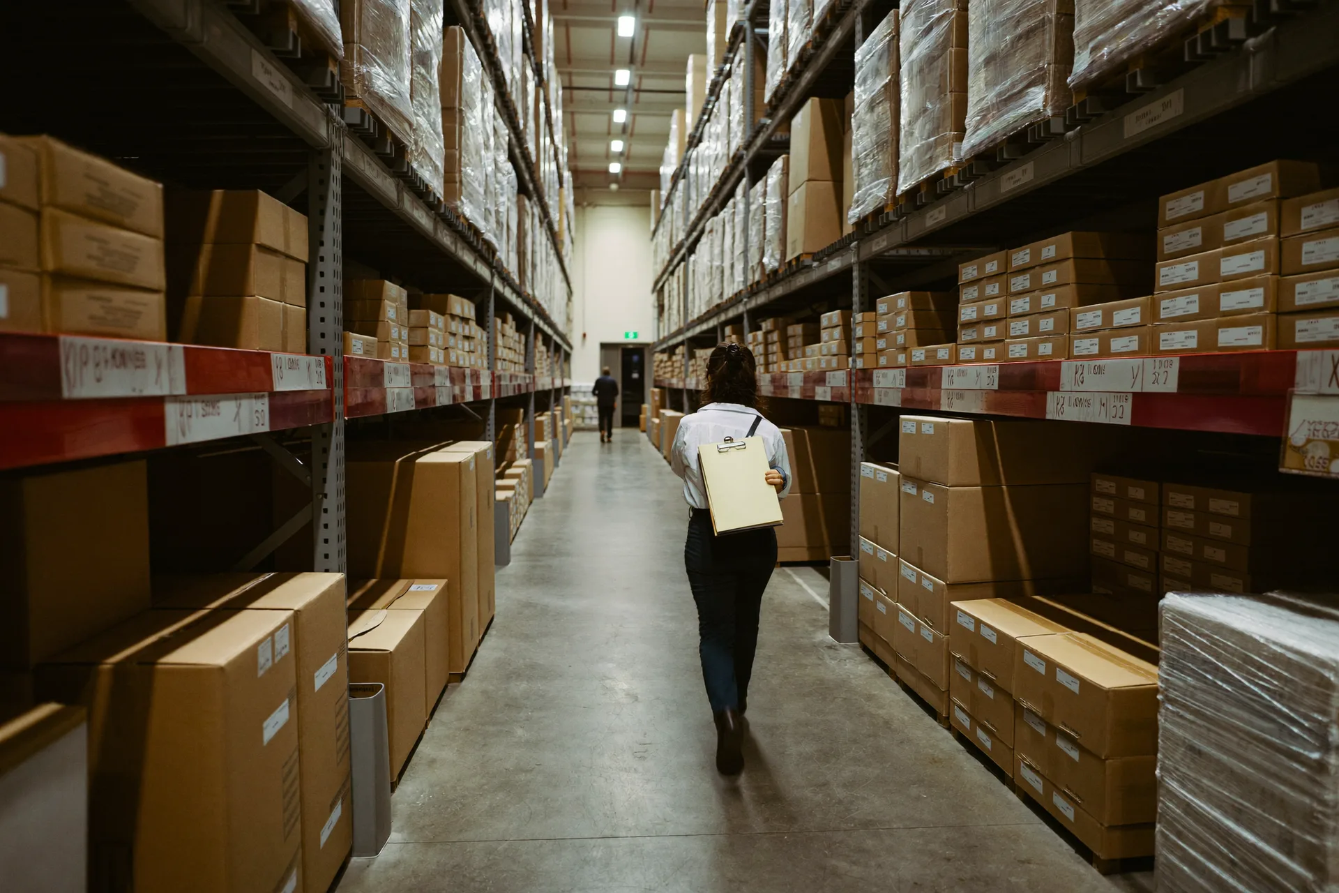 Warehouse team checking stock